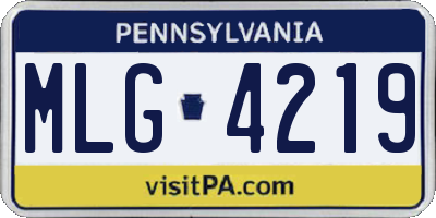 PA license plate MLG4219