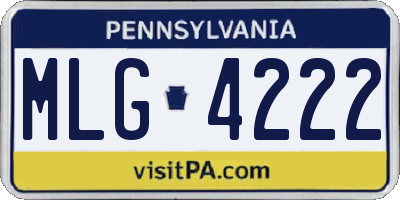 PA license plate MLG4222