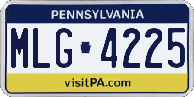 PA license plate MLG4225