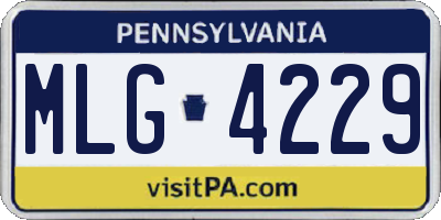 PA license plate MLG4229