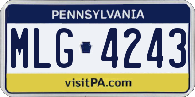 PA license plate MLG4243