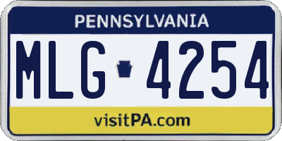 PA license plate MLG4254