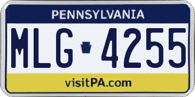 PA license plate MLG4255
