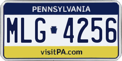 PA license plate MLG4256