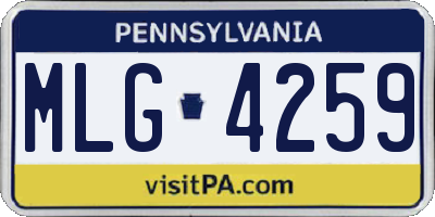 PA license plate MLG4259