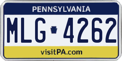 PA license plate MLG4262