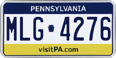 PA license plate MLG4276