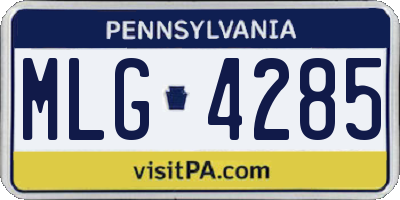 PA license plate MLG4285
