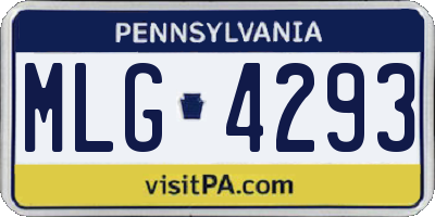 PA license plate MLG4293
