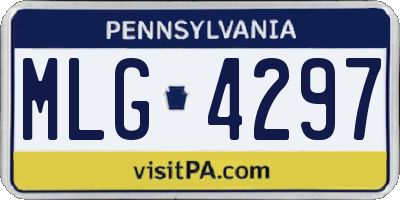 PA license plate MLG4297