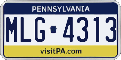 PA license plate MLG4313