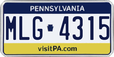 PA license plate MLG4315