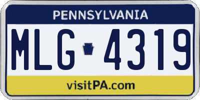 PA license plate MLG4319