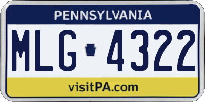 PA license plate MLG4322