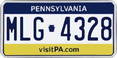PA license plate MLG4328