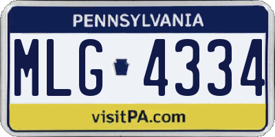 PA license plate MLG4334