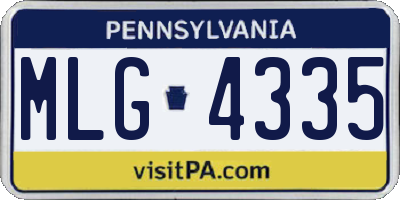 PA license plate MLG4335