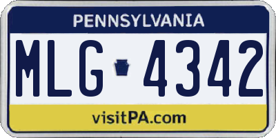 PA license plate MLG4342