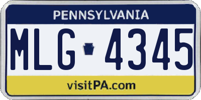 PA license plate MLG4345