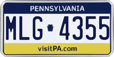 PA license plate MLG4355