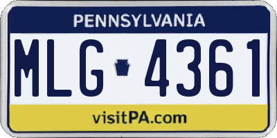 PA license plate MLG4361