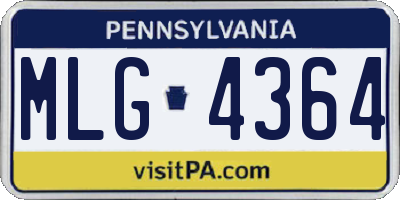 PA license plate MLG4364