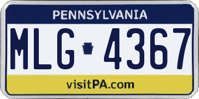 PA license plate MLG4367