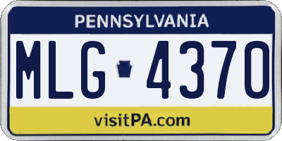 PA license plate MLG4370