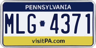 PA license plate MLG4371