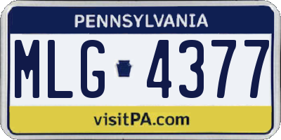 PA license plate MLG4377