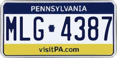 PA license plate MLG4387