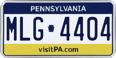 PA license plate MLG4404