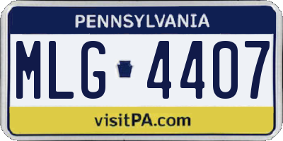 PA license plate MLG4407