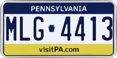 PA license plate MLG4413