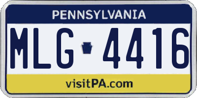 PA license plate MLG4416