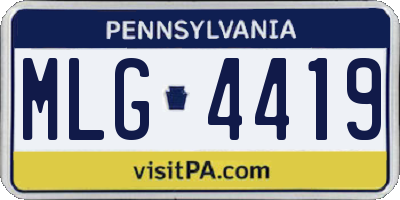 PA license plate MLG4419