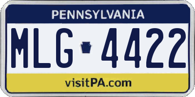 PA license plate MLG4422