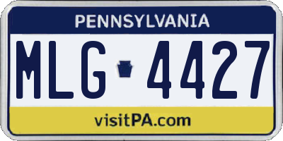 PA license plate MLG4427