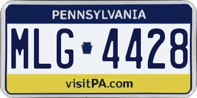 PA license plate MLG4428