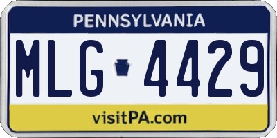 PA license plate MLG4429