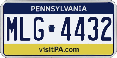 PA license plate MLG4432