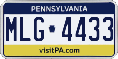 PA license plate MLG4433