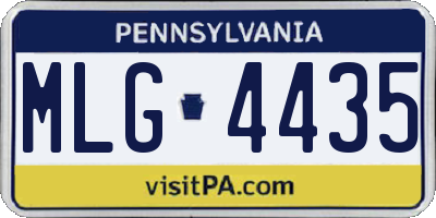 PA license plate MLG4435