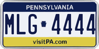 PA license plate MLG4444
