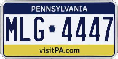 PA license plate MLG4447