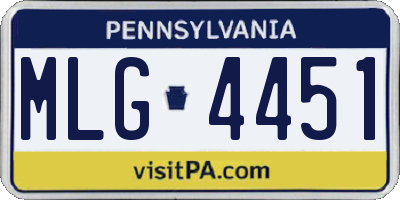 PA license plate MLG4451