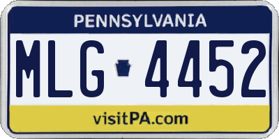 PA license plate MLG4452