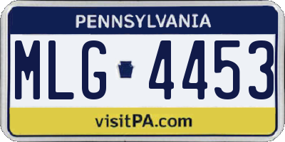 PA license plate MLG4453