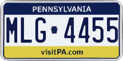 PA license plate MLG4455