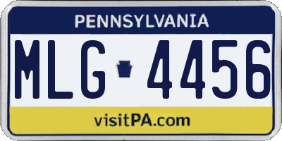 PA license plate MLG4456